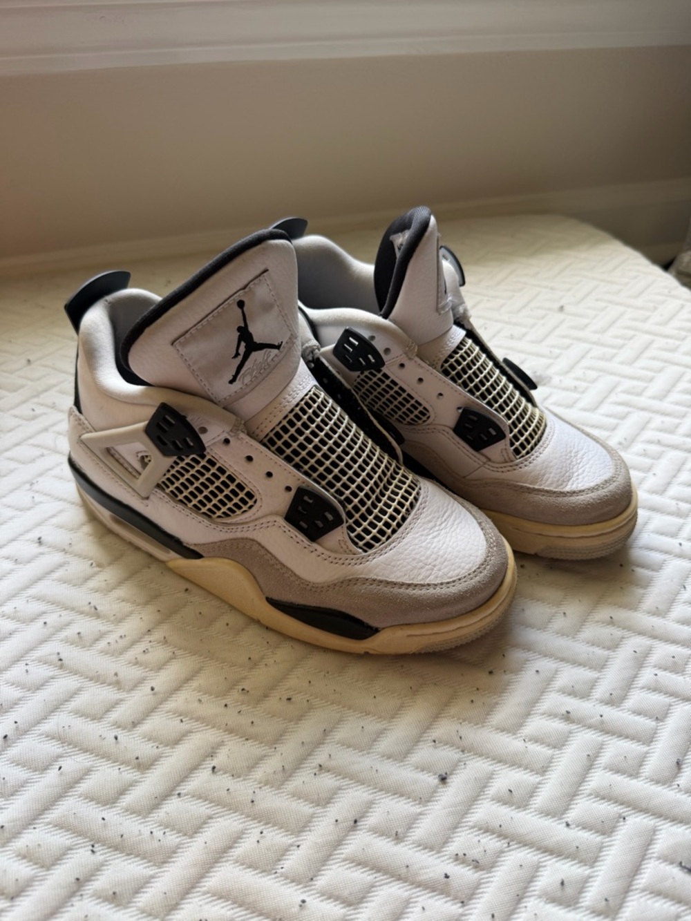Jordan Black and White Sneaker Tongue with Air Jordan Tag